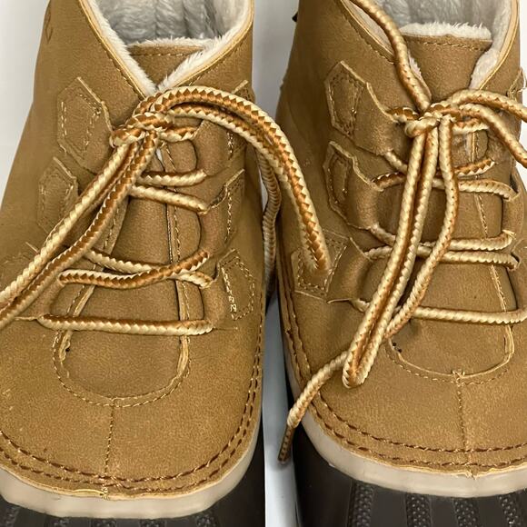 JBU by Jambu Nala Women's Size 9.5M Duck Rain Boots Lace Up Waterproof Navy/Tan - Picture 4 of 11